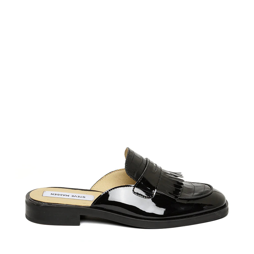 Nanette Flacher Schuh BLK PATENT