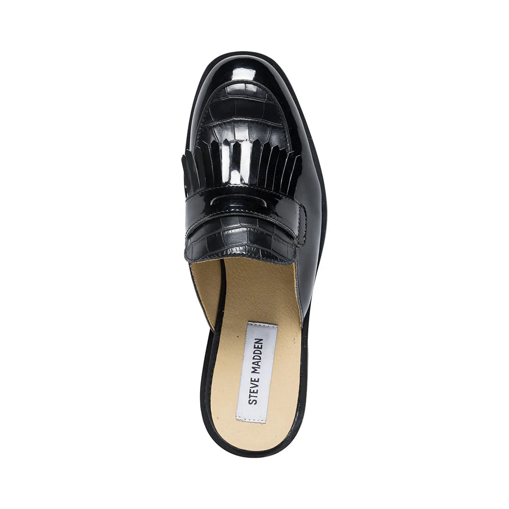 Nanette Flacher Schuh BLK PATENT