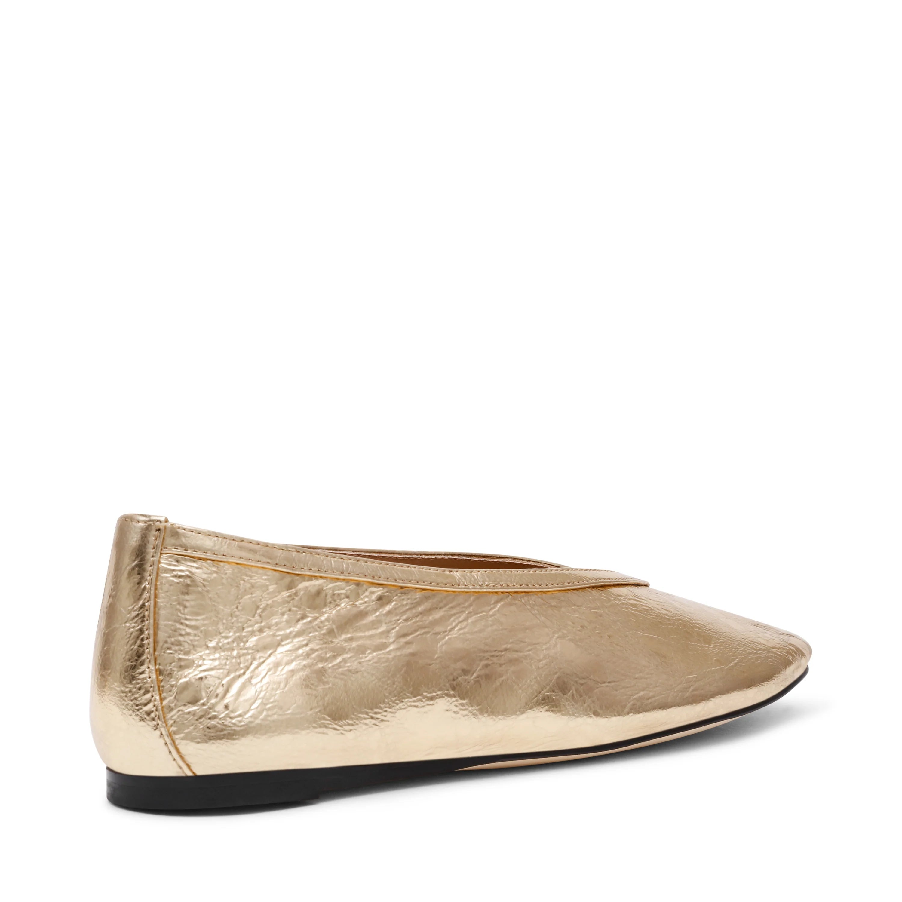 Flacher Schuh Leni aus goldenem Leder