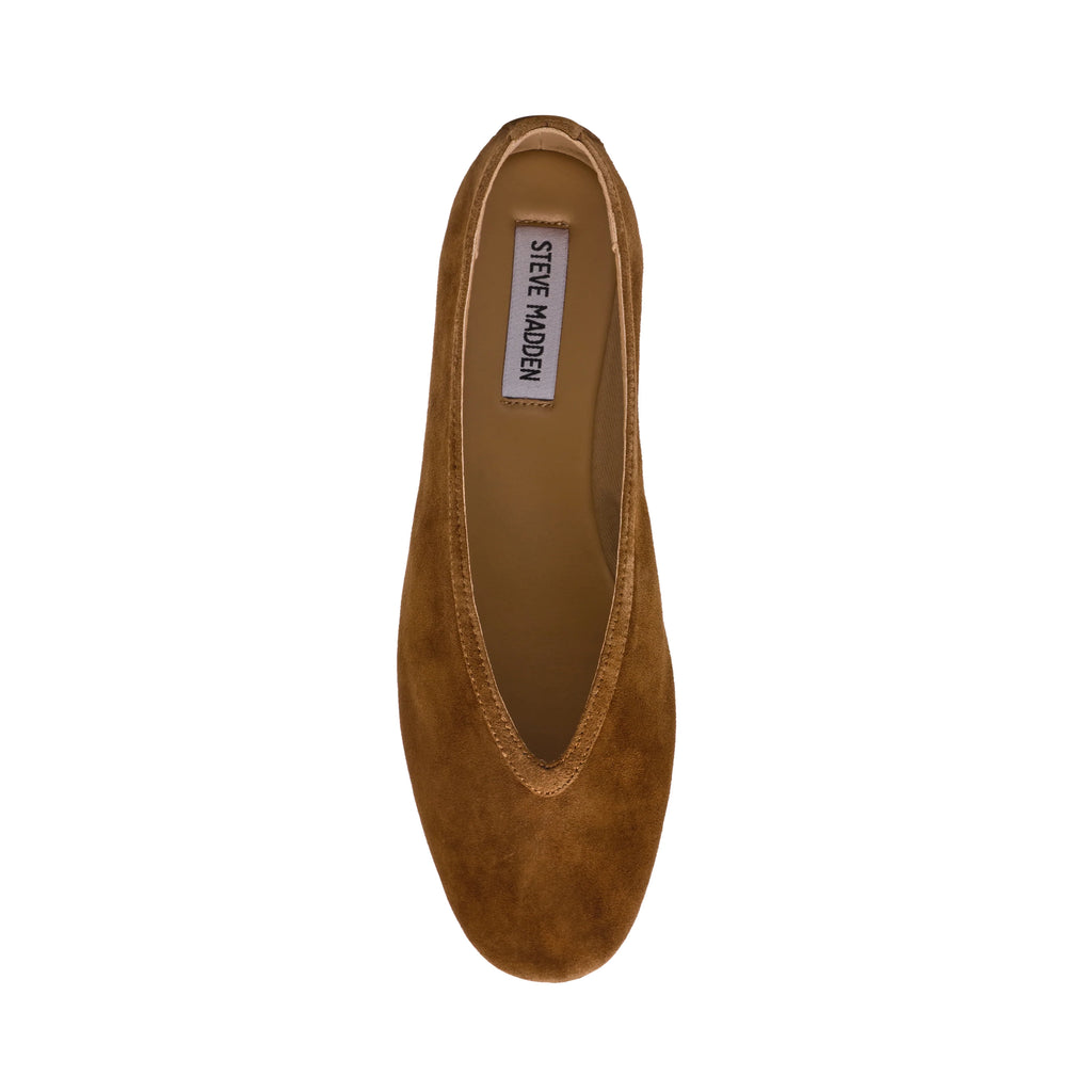 Leni Flacher Schuh Kastanienbraunes Wildleder