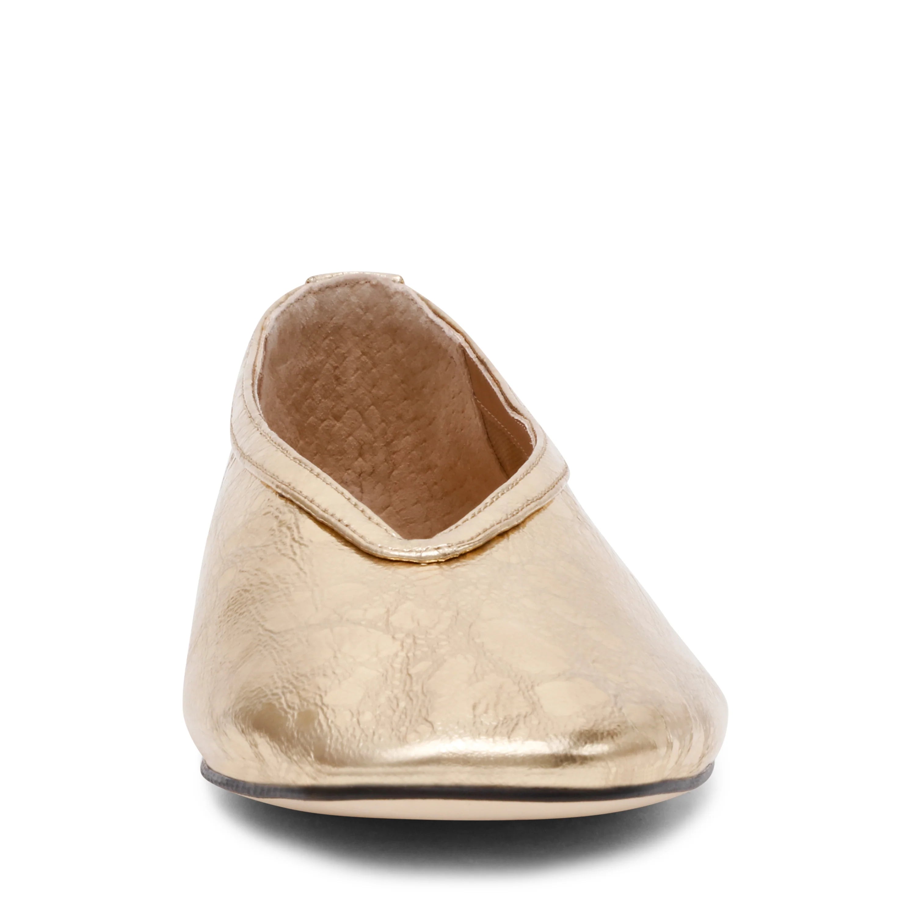 Flacher Schuh Leni aus goldenem Leder