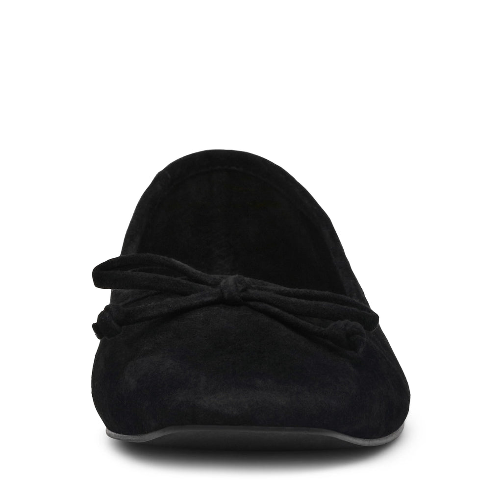 Malinda Flacher Schuh SCHWARZES WILDLEDER