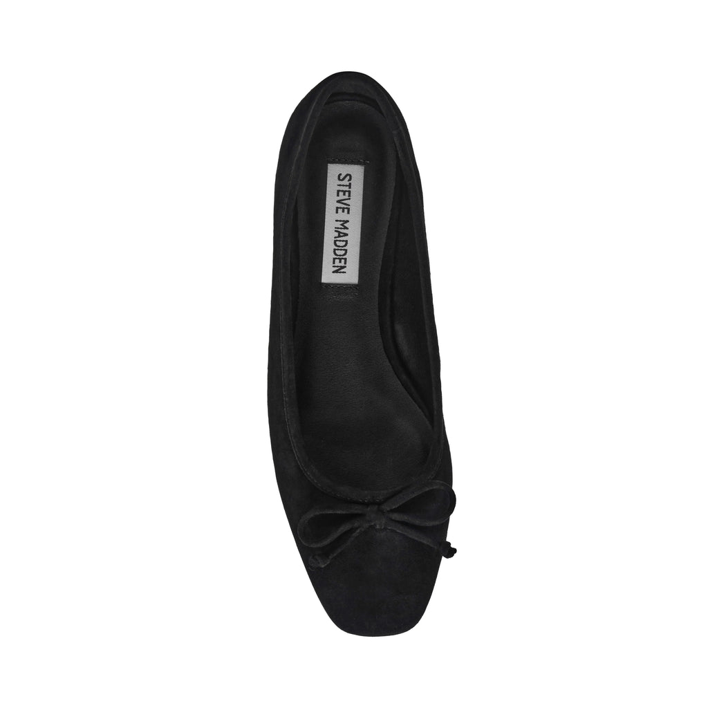 Malinda Flacher Schuh SCHWARZES WILDLEDER