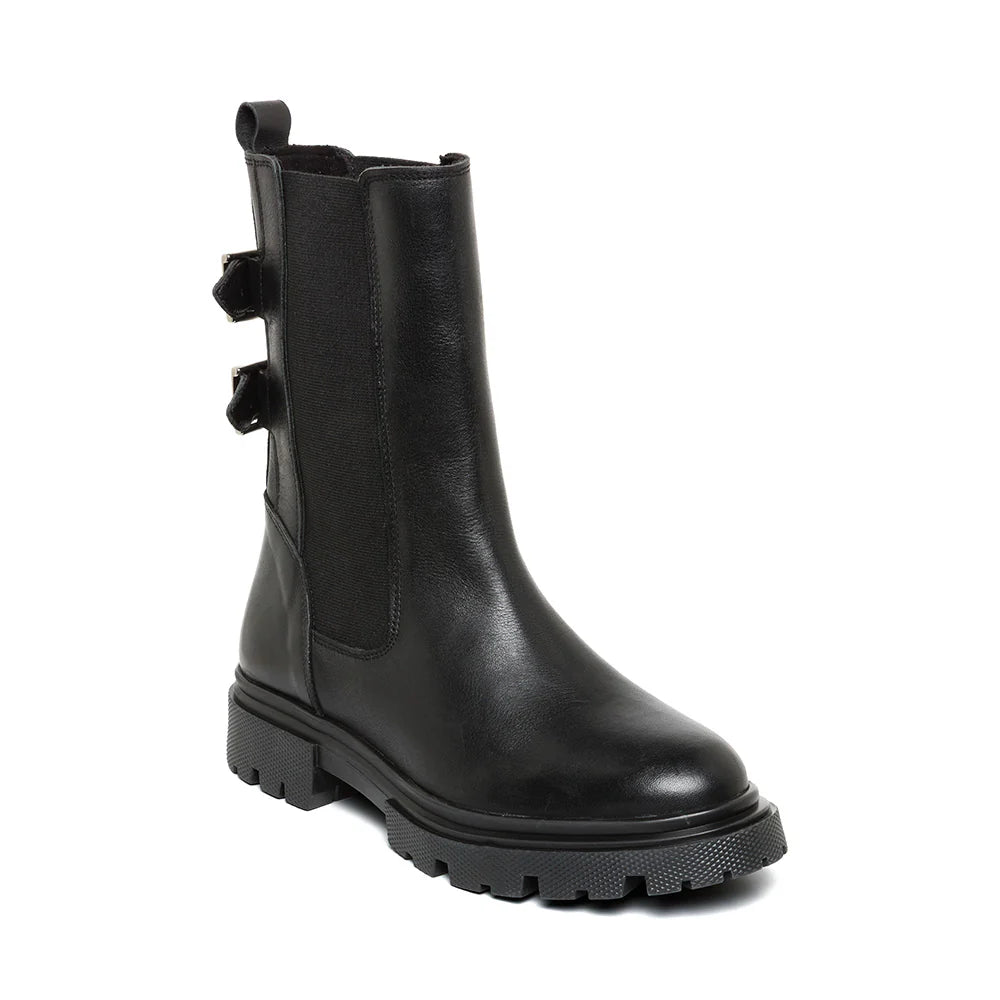Ramy Bootie ZWART LEER