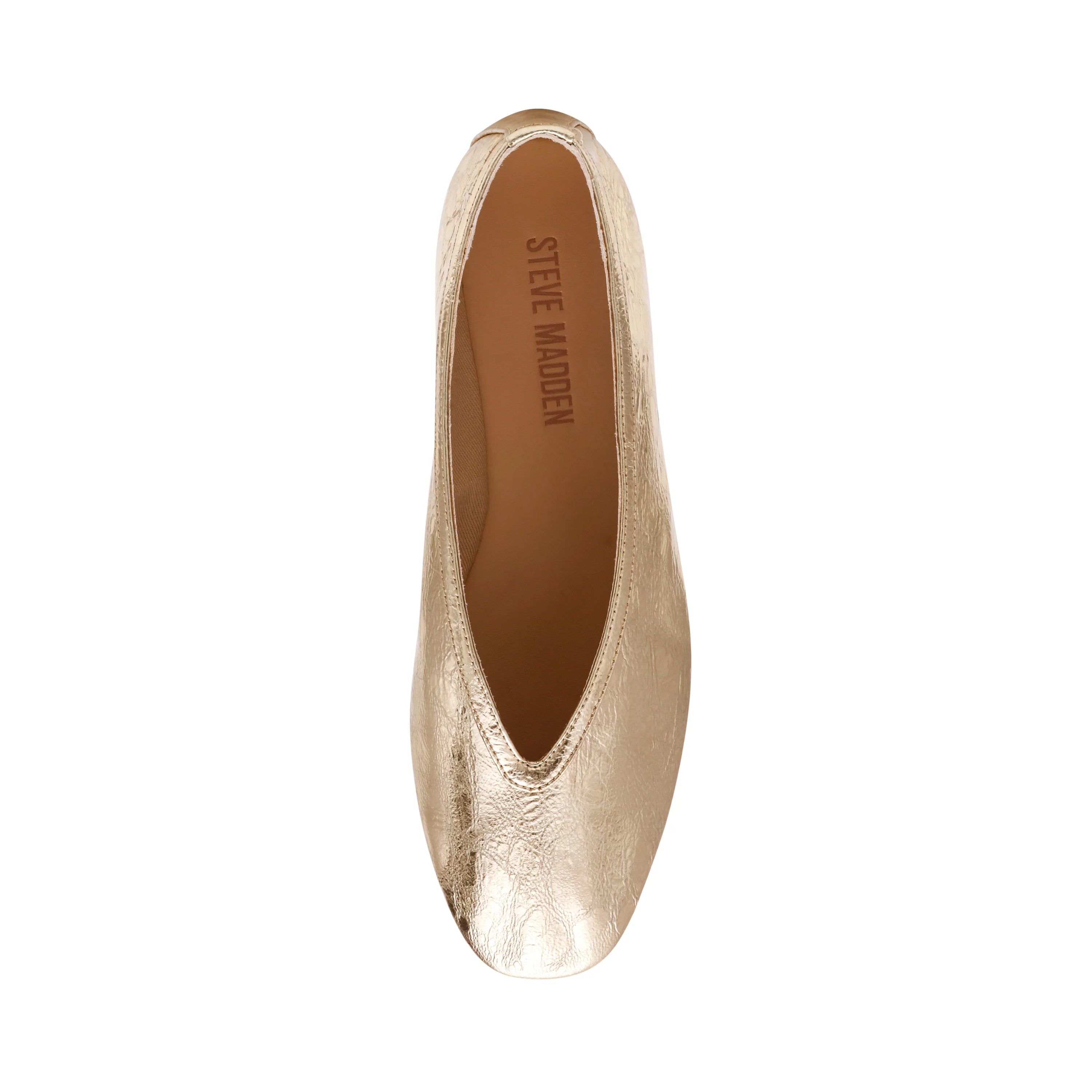 Flacher Schuh Leni aus goldenem Leder