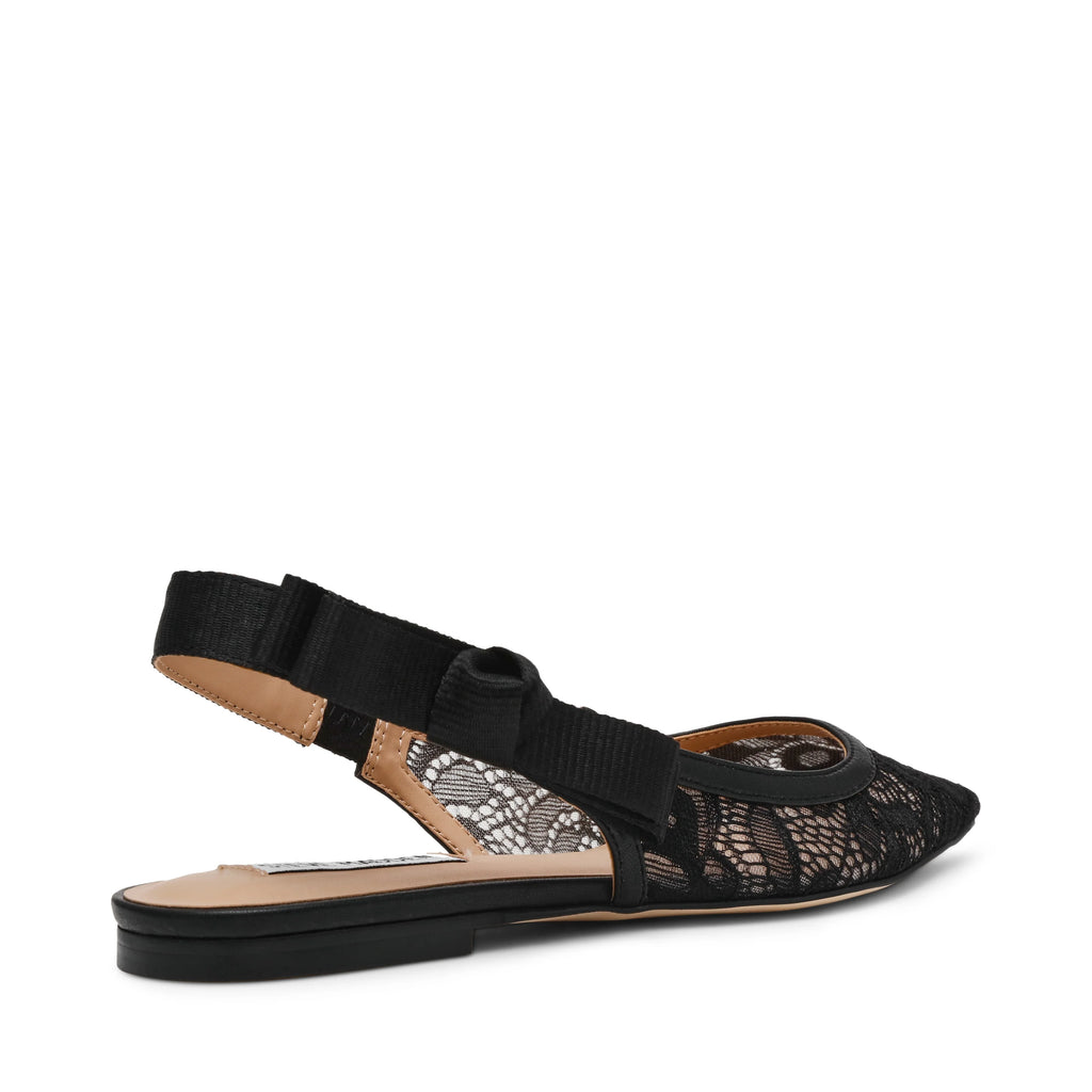 Olyvia-L Flacher Schuh, schwarze Spitze
