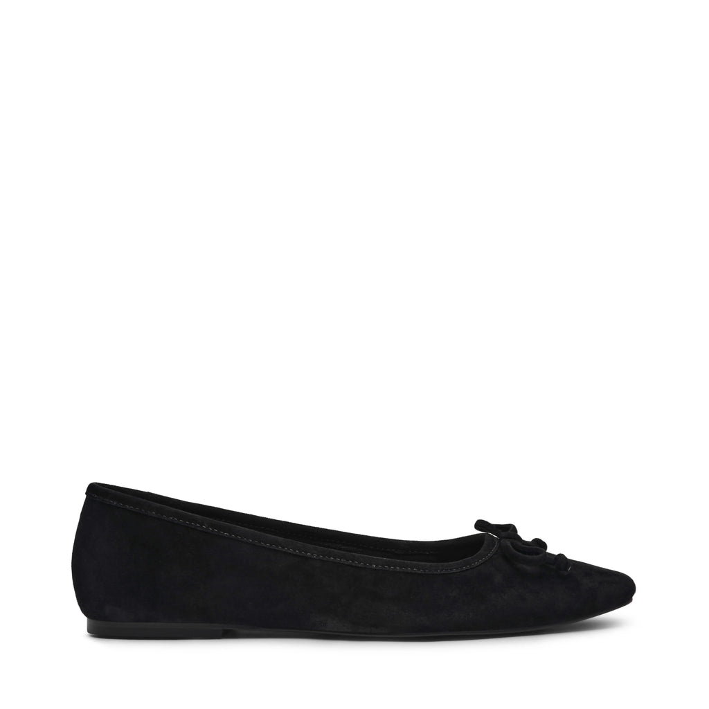 Malinda Flacher Schuh SCHWARZES WILDLEDER
