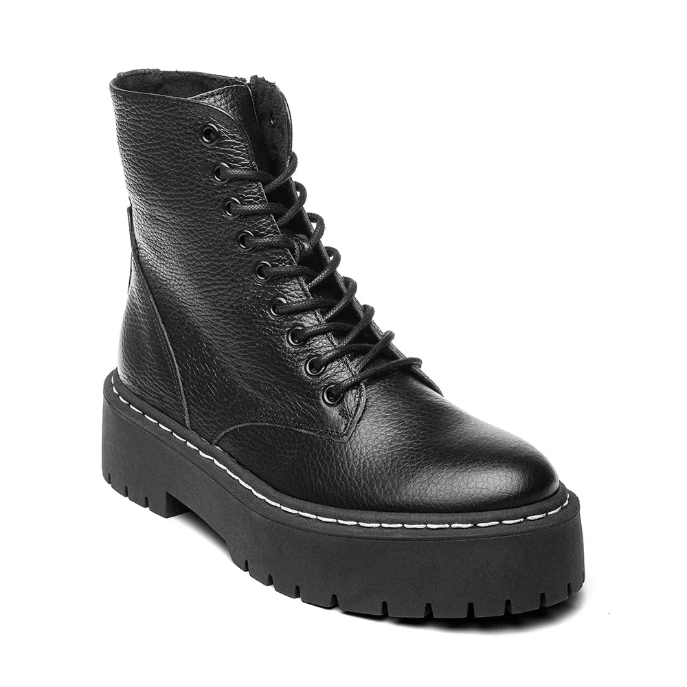 Skylar Stiefel SCHWARZES LEDER