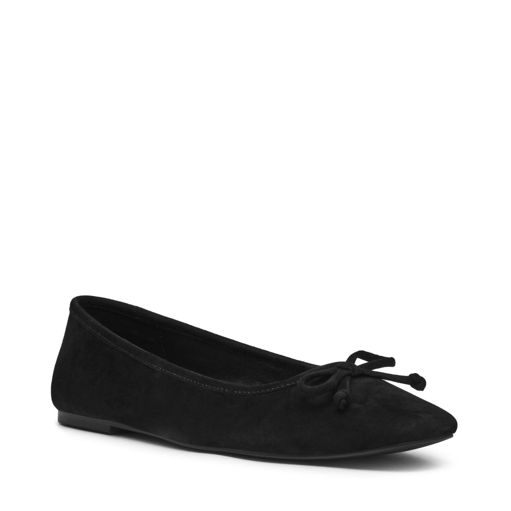 Malinda Flacher Schuh SCHWARZES WILDLEDER
